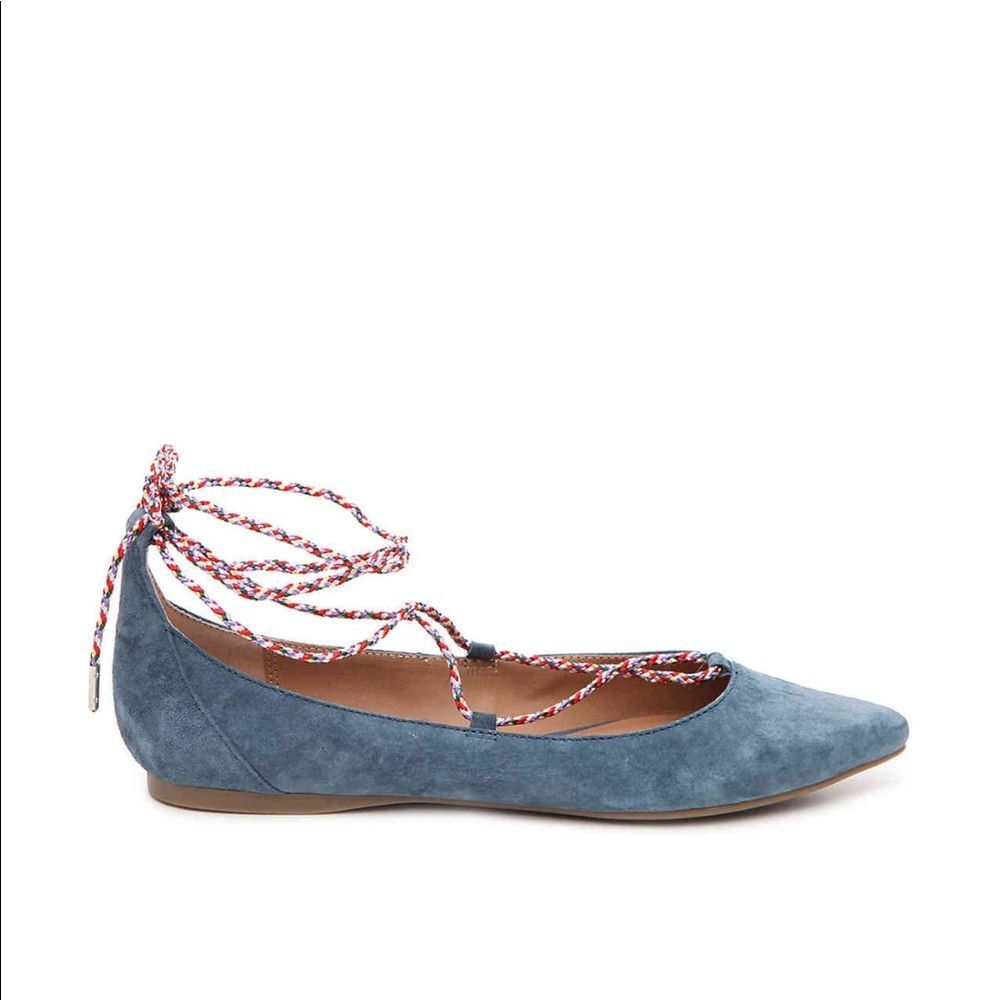 NWOB Steve Madden Emilie Tie Up Flats Blue 8.5